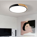Circular LED Wood Nordic Ceiling Lights Flush Mount Lighting Ceiling Lamp - Lamp Outdoor