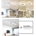 Multi Rectangle Large Flush Mount Ceiling Light with 3 Integrated Tiered Lights - Lamp Outdoor