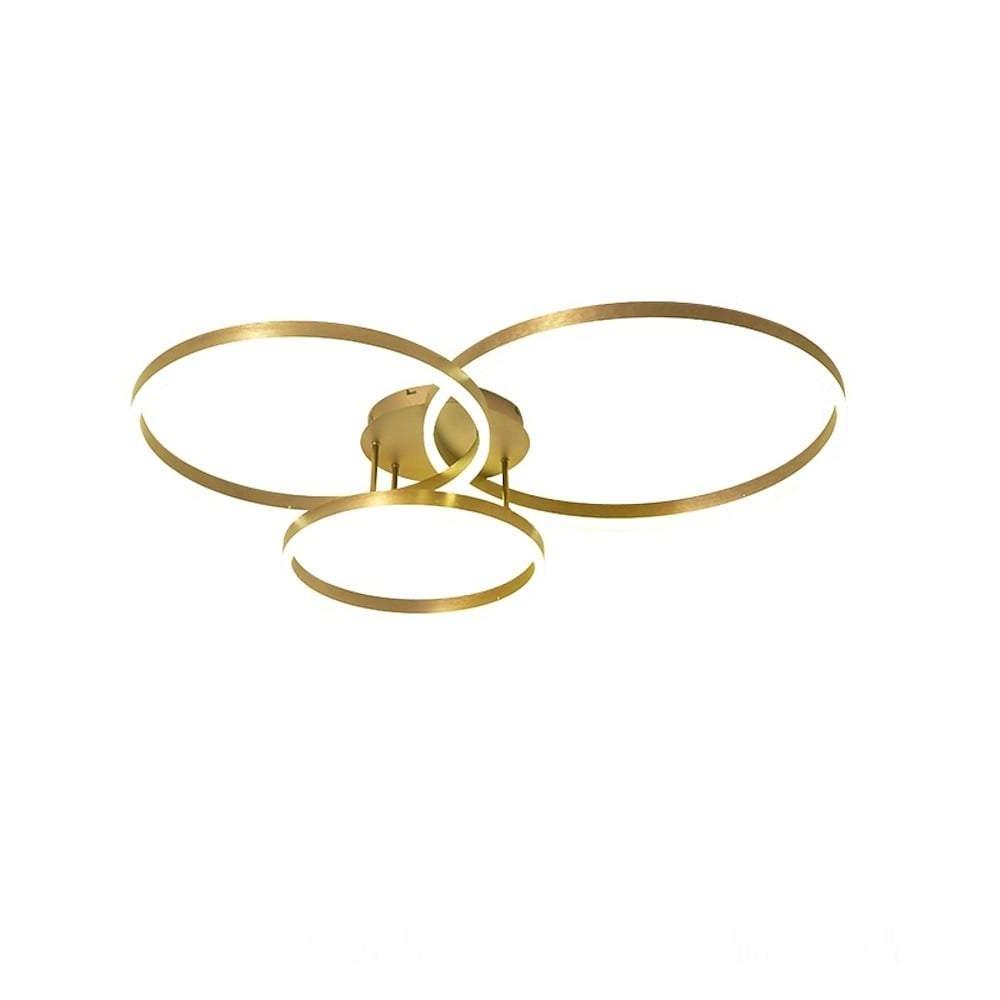 Modern 3 Circle Gold Flush Mount Light Ceiling Light 3 Lights - Lamp Outdoor