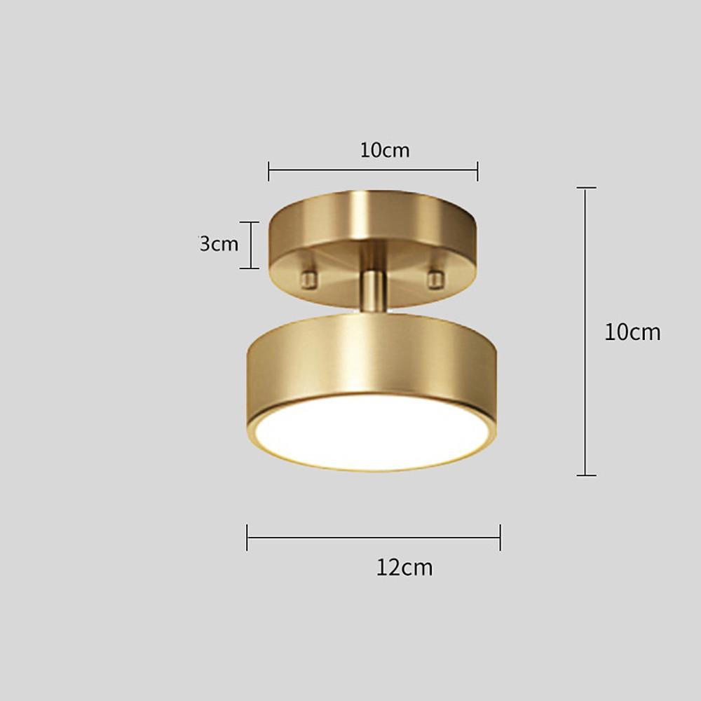 Circular Electroplated Copper LED Nordic Adjustable Ceiling Lights Flush Mount Lighting - Lamp Outdoor