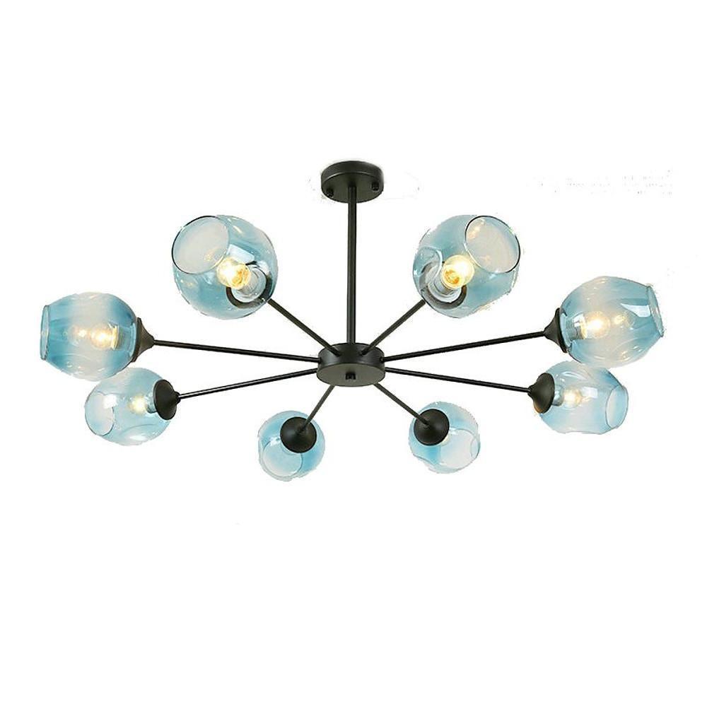 Classic Sputnik Chandelier Metal See Glass Chandeliers with 8 LED Lights - Lamp Outdoor