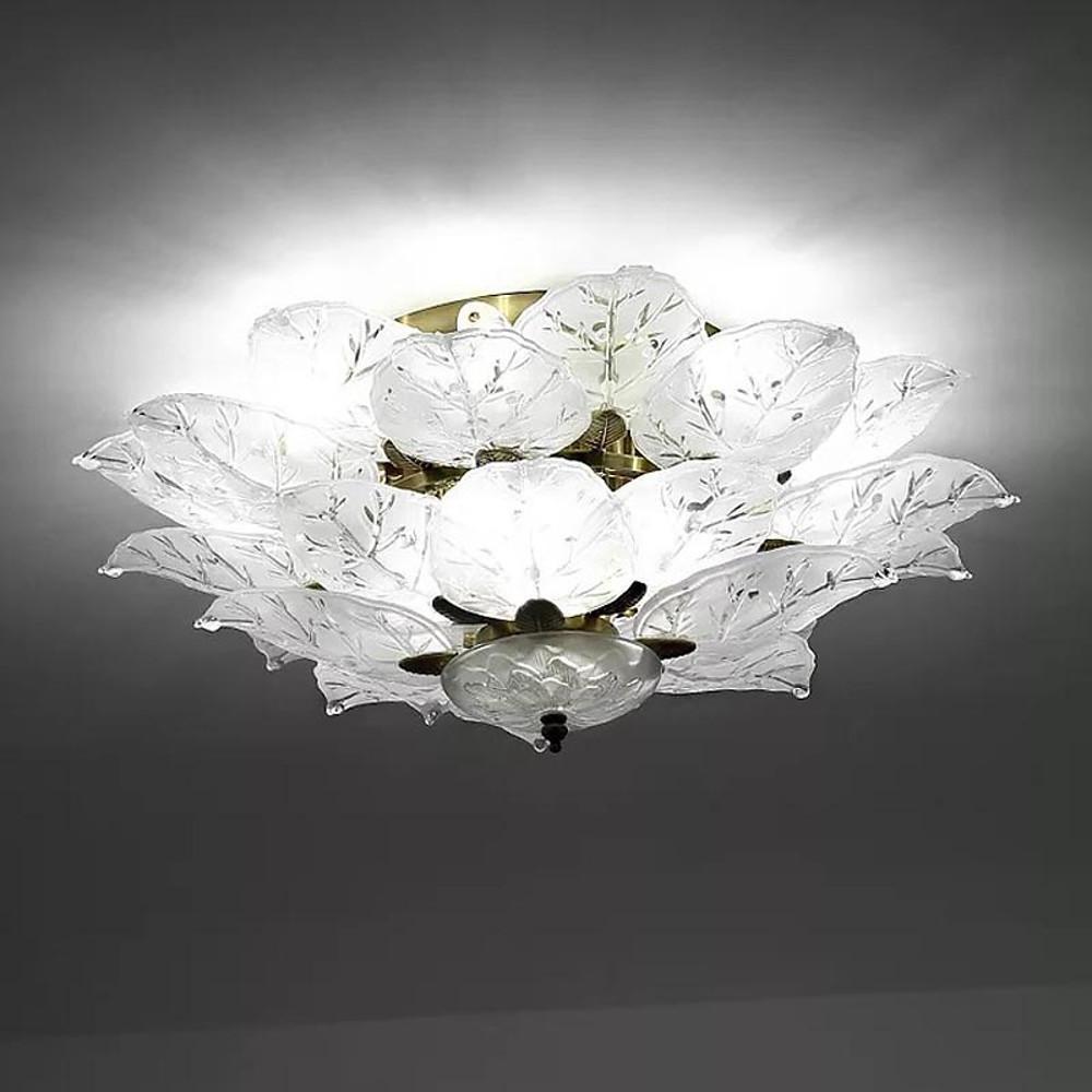 Leaves Flush Mount Ceiling Light Metal Glass Unusual LED Light - Lamp Outdoor