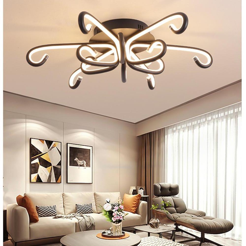 Modern Artistic Octopus-Inspired Flush Mount Ceiling Light with Sleek Curved LED Design - Lamp Outdoor
