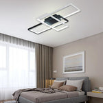 Multi Rectangle Large Flush Mount Ceiling Light with 3 Integrated Tiered Lights - Lamp Outdoor