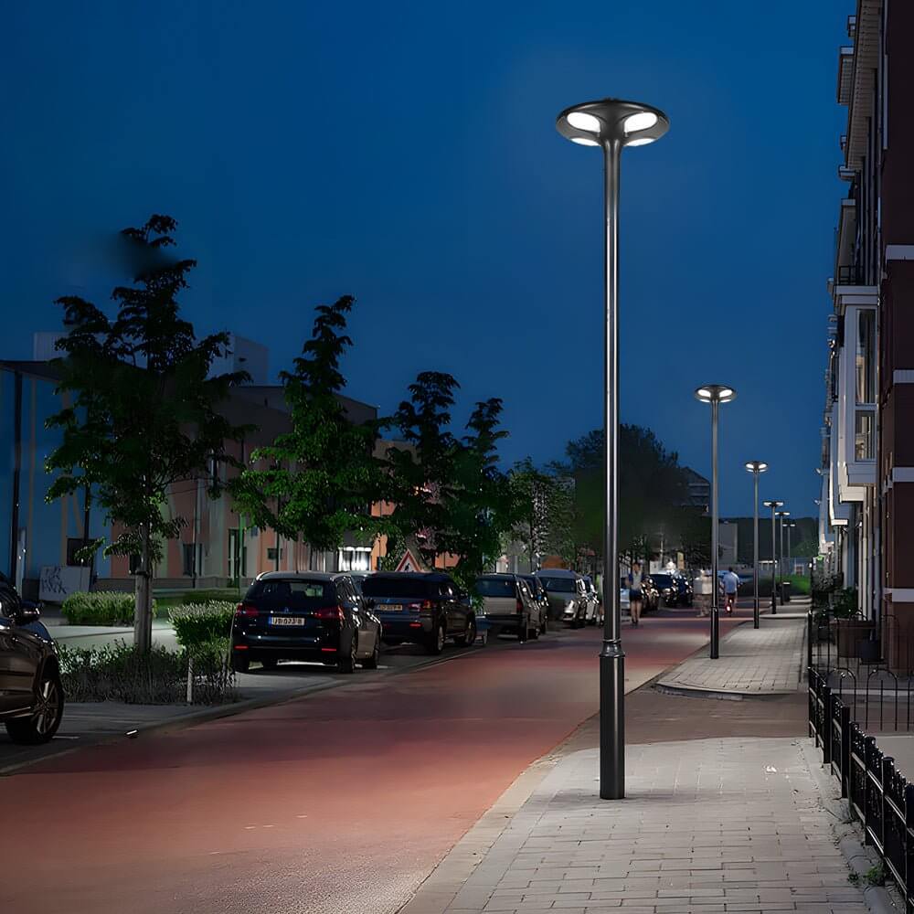 Outdoor Black LED Solar Lamp Post Street Light - Lamp Outdoor