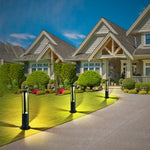 Modern Radiance Four - Emitting Black Outdoor LED Pathway Bollard Lights