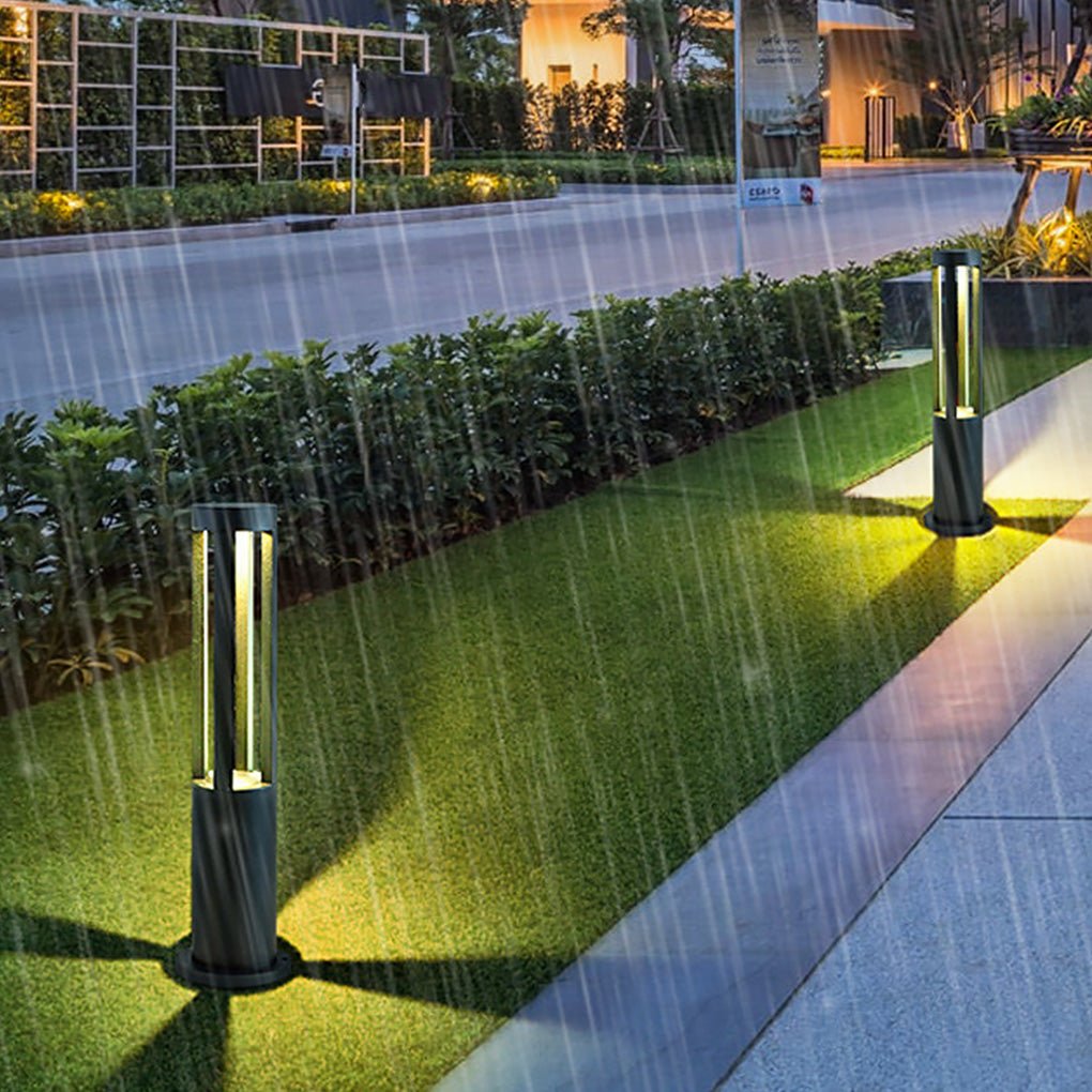 Modern Radiance Four - Emitting Black Outdoor LED Pathway Bollard Lights