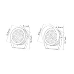 Technical diagram of outdoor LED garden spotlights showing beam angle and installation specifications