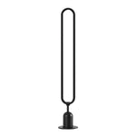 Sleek Black Oval Ring LED Solar Lights Modern Outdoor Minimalist Design