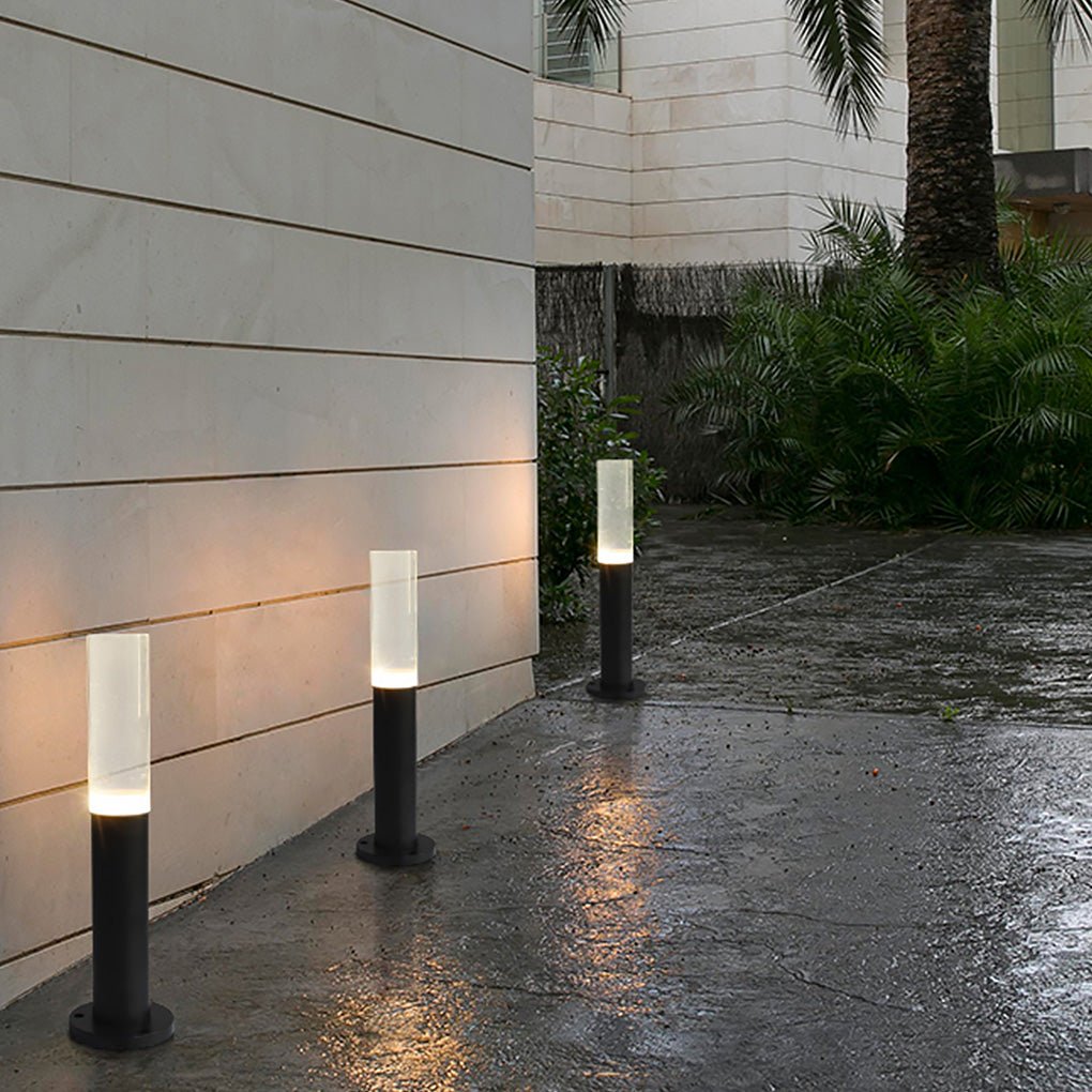 Transparent Acrylic Shade Aluminum Waterproof Modern Pathway Bollard Lights