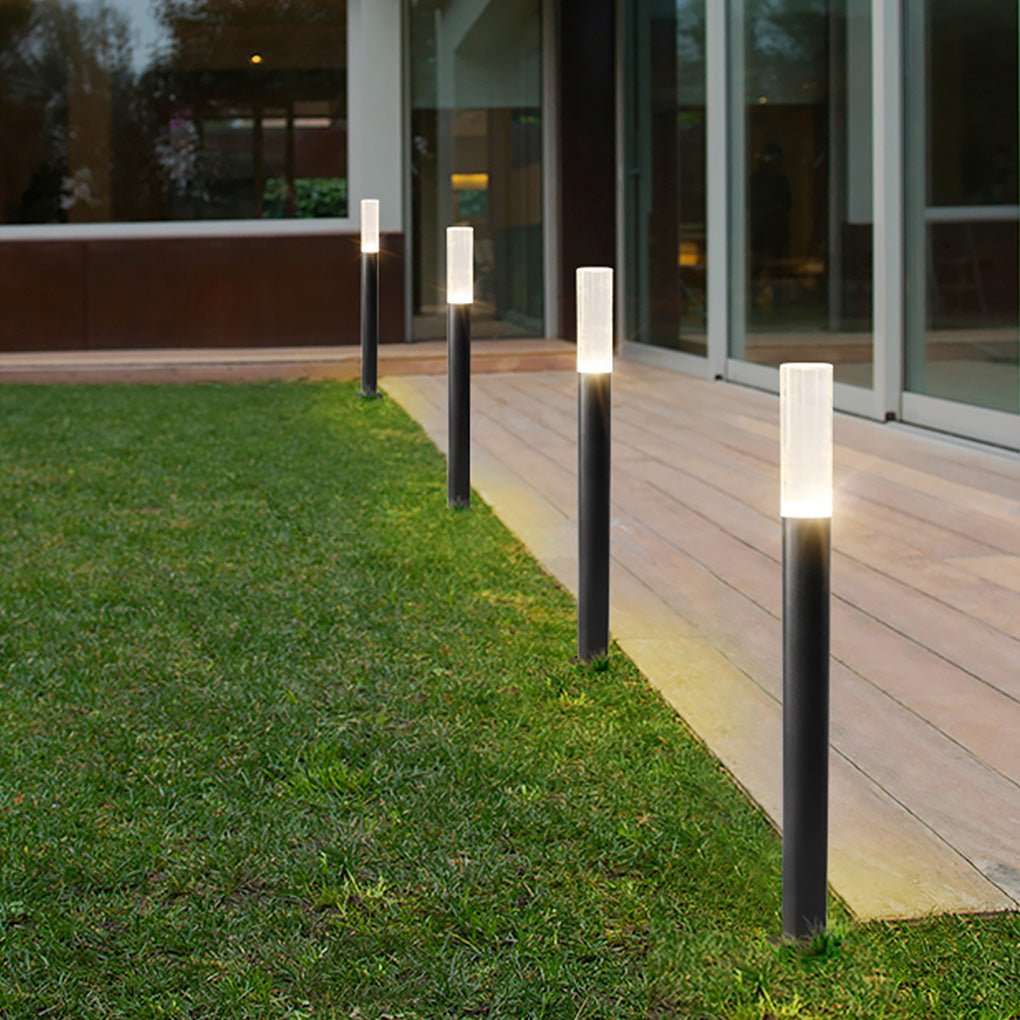 Transparent Acrylic Shade Aluminum Waterproof Modern Pathway Bollard Lights