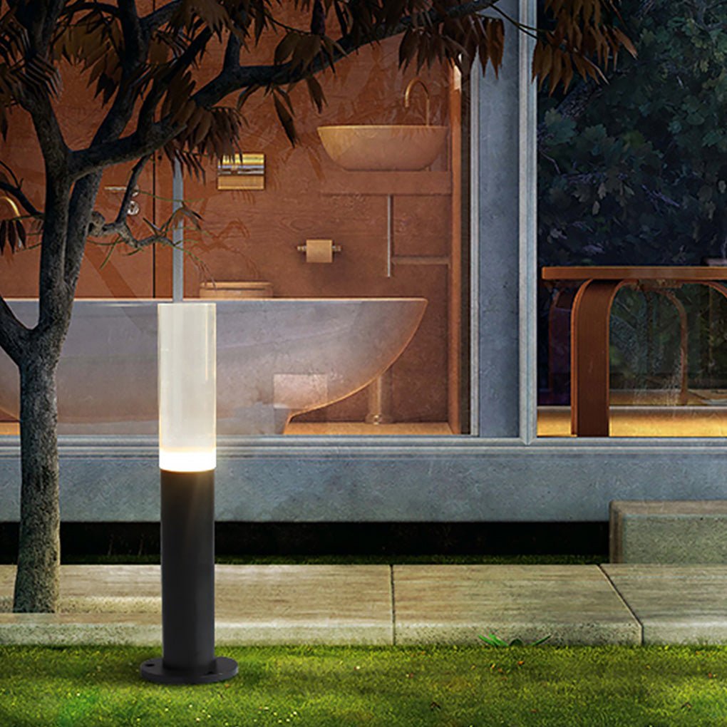 Transparent Acrylic Shade Aluminum Waterproof Modern Pathway Bollard Lights