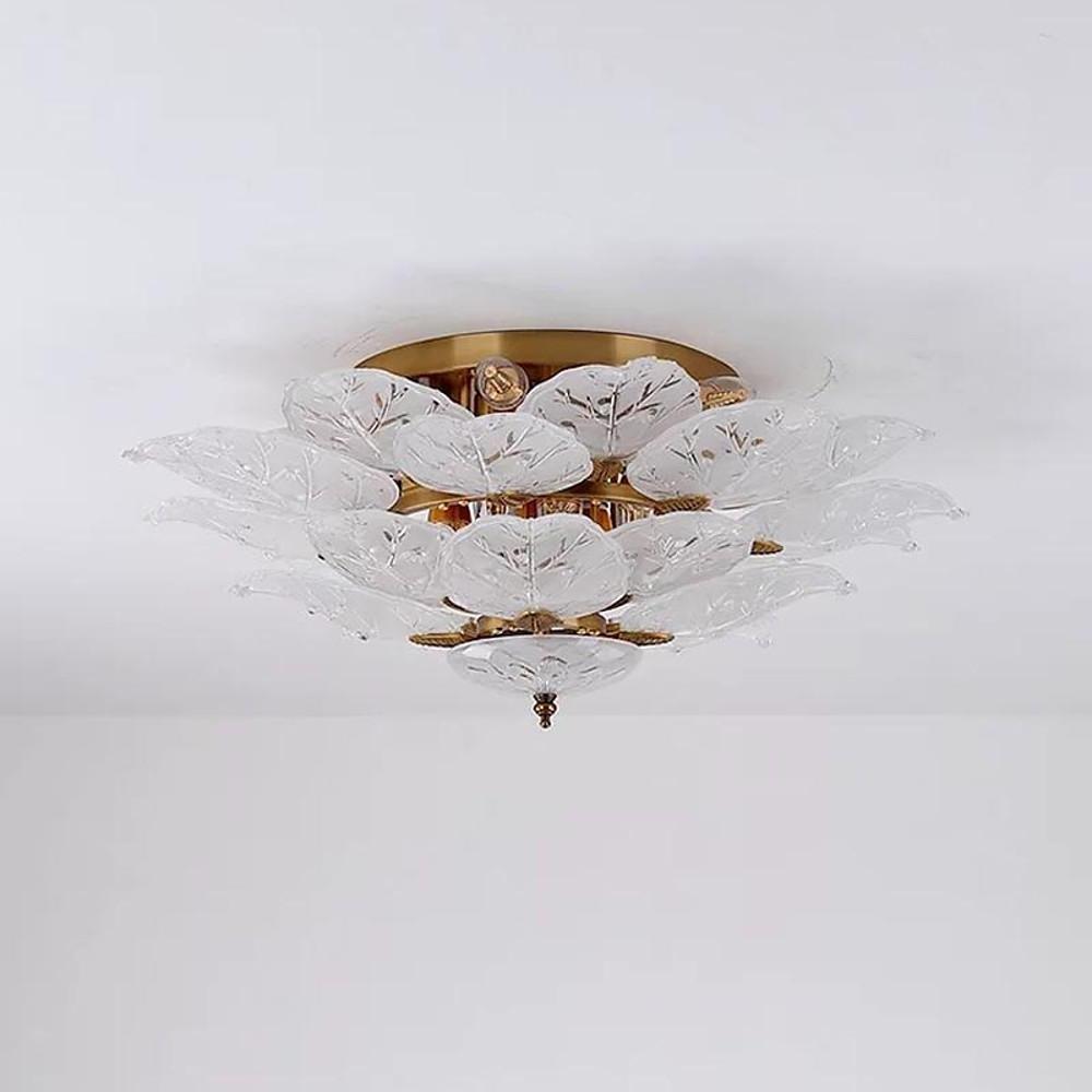 Leaves Flush Mount Ceiling Light Metal Glass Unusual LED Light - Lamp Outdoor