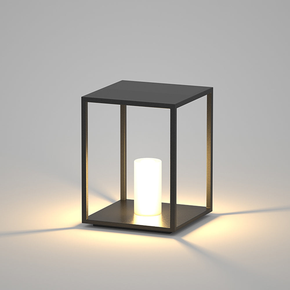 Ray Minimalist Rectangular Metal Solar Outdoor Ground Lamp - Lamp Outdoor