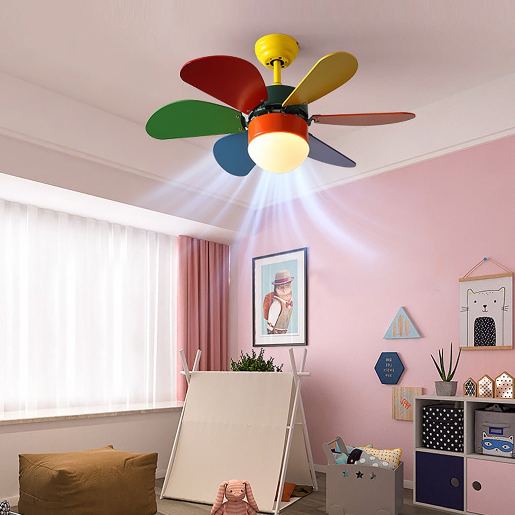 Personality Creative Mini Children's Room Double Control Ceiling Fan Lamp - Lamp Outdoor