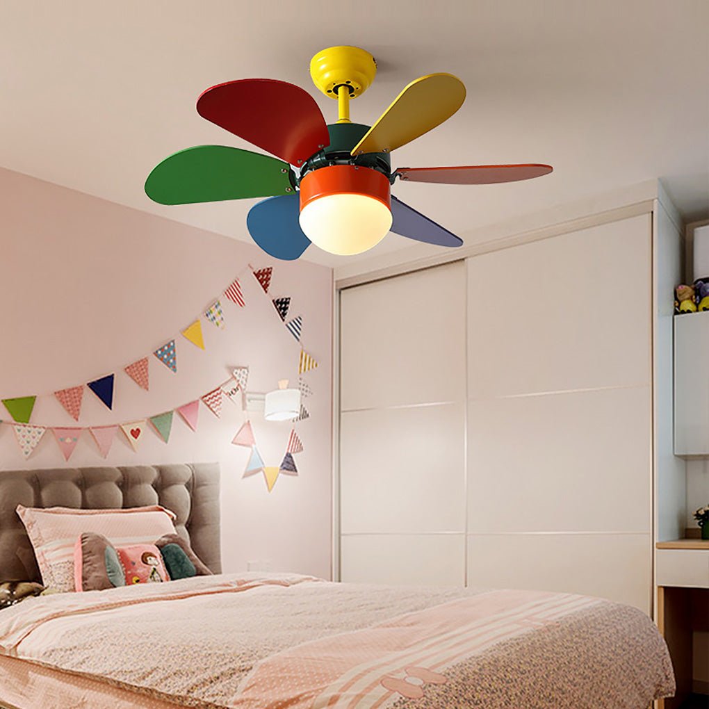 Personality Creative Mini Children's Room Double Control Ceiling Fan Lamp - Lamp Outdoor