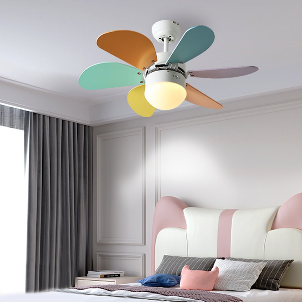 Personality Creative Mini Children's Room Double Control Ceiling Fan Lamp - Lamp Outdoor