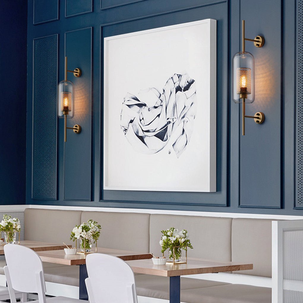 Personalized Creative Retro Industrial Style Corridor Bronze Glass Tank Wall Sconces - Lamp Outdoor