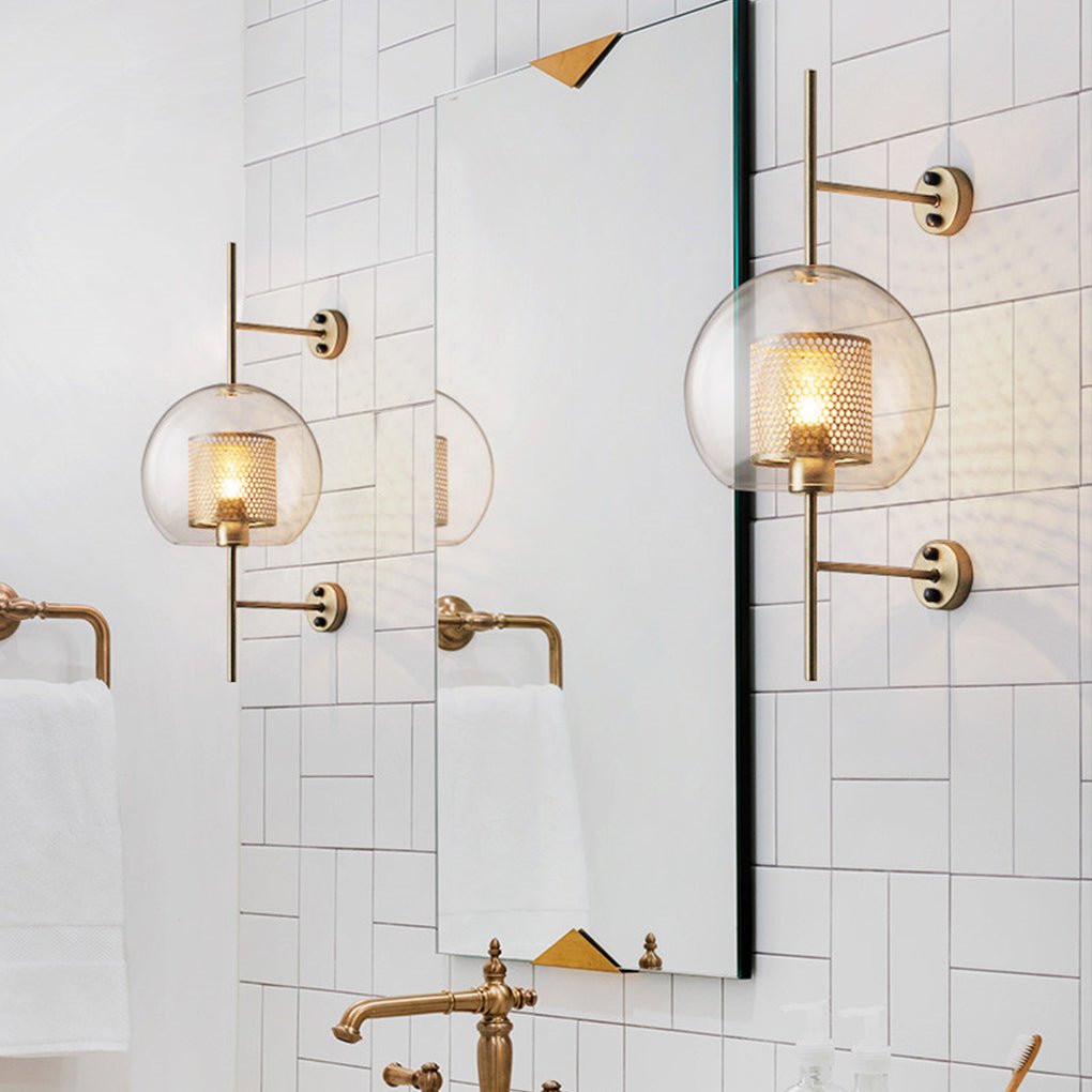 Personalized Creative Retro Industrial Style Corridor Bronze Glass Tank Wall Sconces - Lamp Outdoor