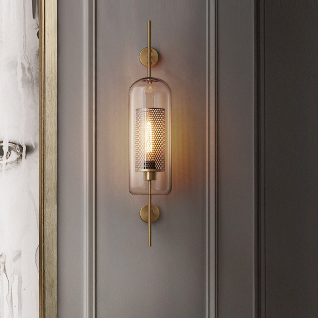Personalized Creative Retro Industrial Style Corridor Bronze Glass Tank Wall Sconces - Lamp Outdoor