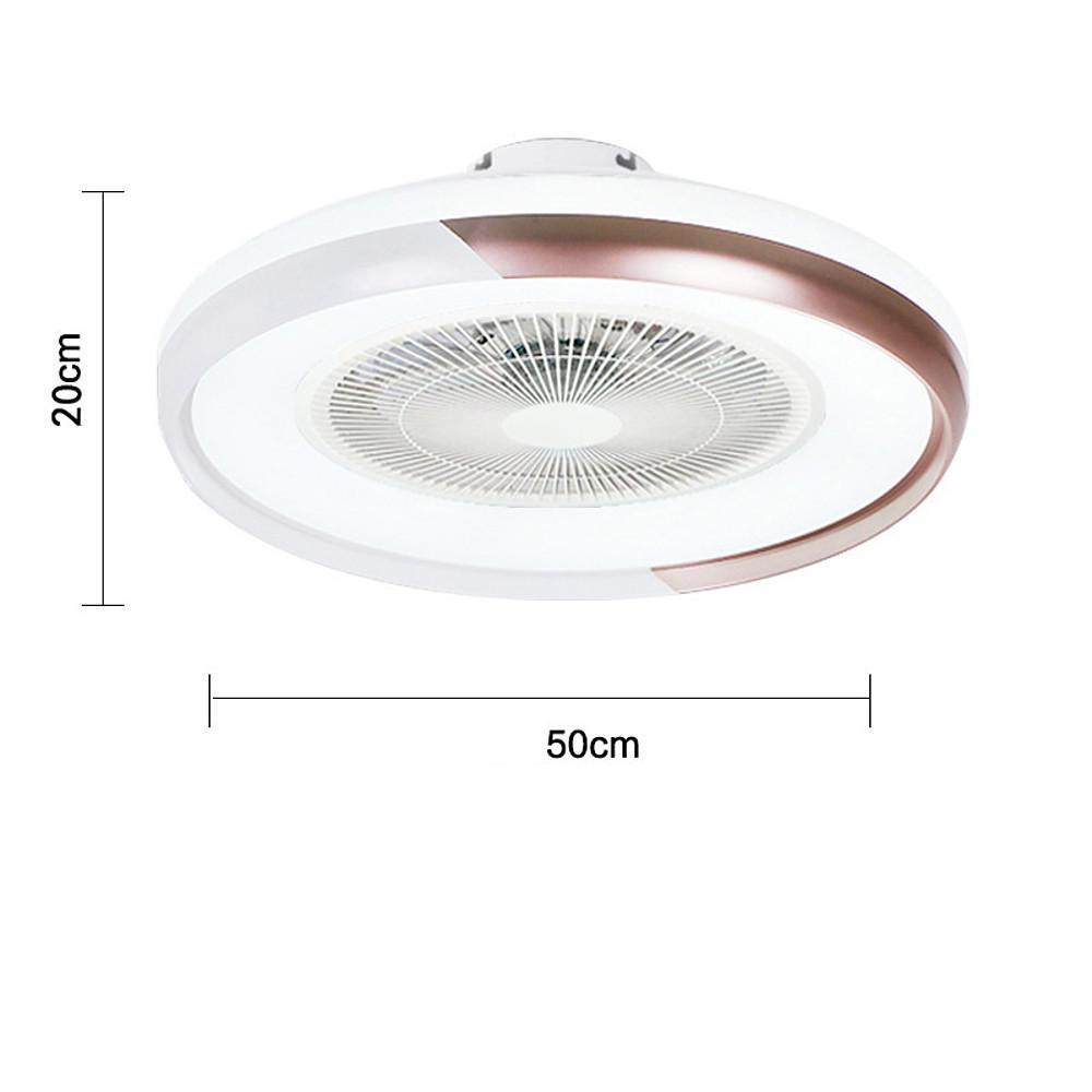 Circular Dimmable Flush Mount Bladeless Ceiling Fan with Light and Remote - Lamp Outdoor