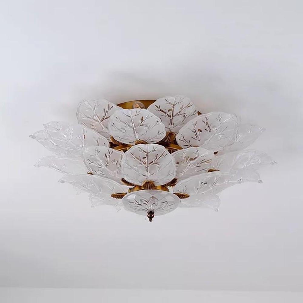 Leaves Flush Mount Ceiling Light Metal Glass Unusual LED Light - Lamp Outdoor