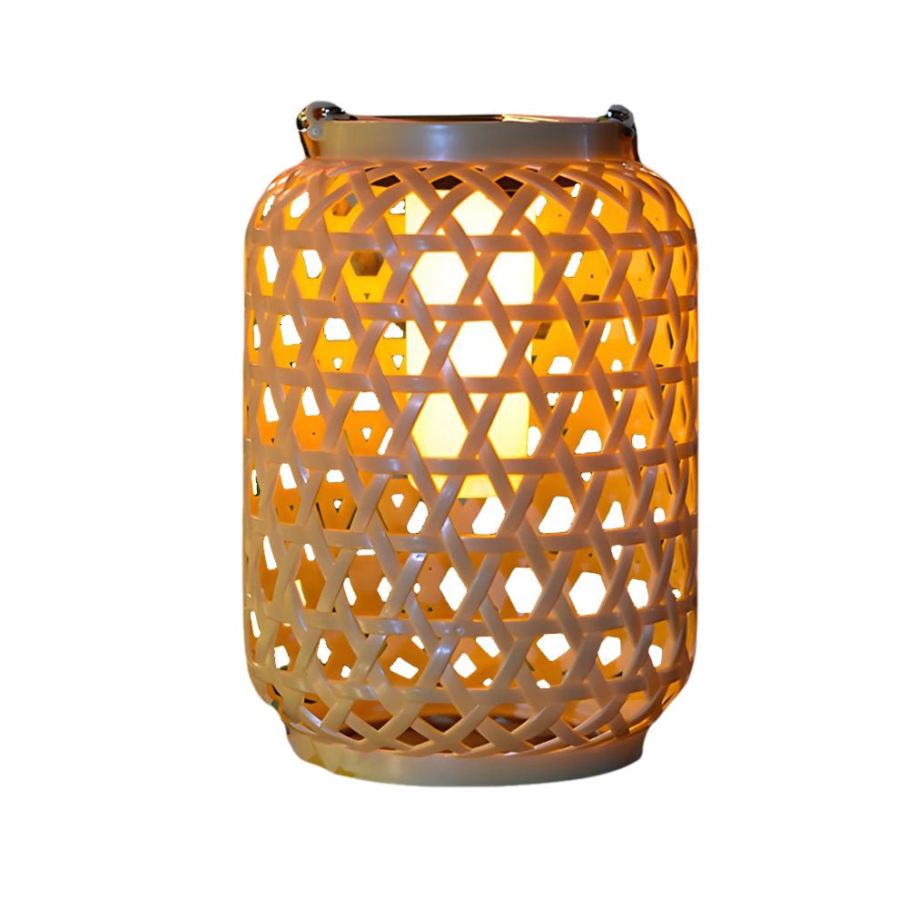 Portable Solar Lanterns Plastic Rattan Solar Hanging Lanterns Outdoor Light LED Solar Garden Lanterns - Lamp Outdoor