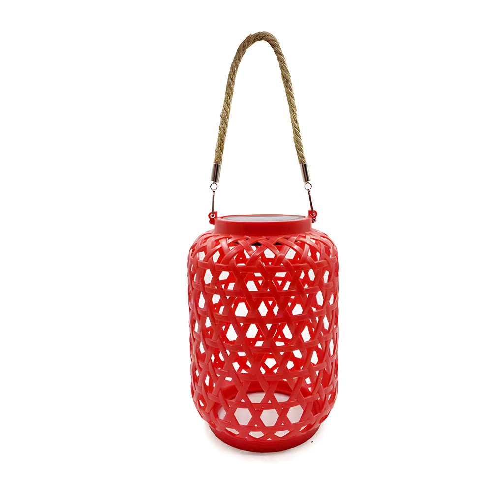 Portable Solar Lanterns Plastic Rattan Solar Hanging Lanterns Outdoor Light LED Solar Garden Lanterns - Lamp Outdoor
