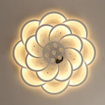 Modern Floral Acrylic LED Flush Mount Ceiling Light with Elegant Crystal Teardrops - Lamp Outdoor