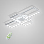 Multi Rectangle Large Flush Mount Ceiling Light with 3 Integrated Tiered Lights - Lamp Outdoor