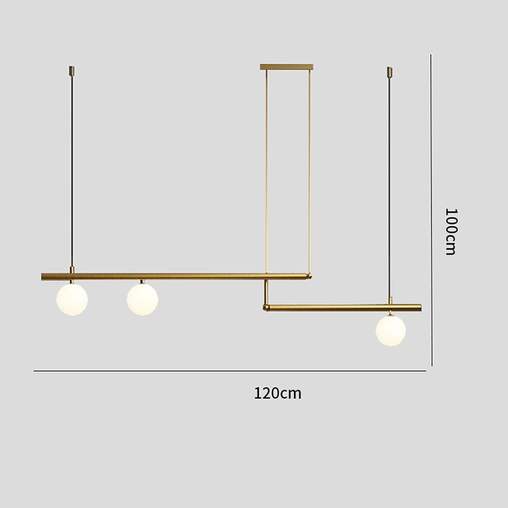 Minimalist Modern Linear Globe Pendant Lighting Copper Glass Kitchen & Dining Room Light - Lamp Outdoor