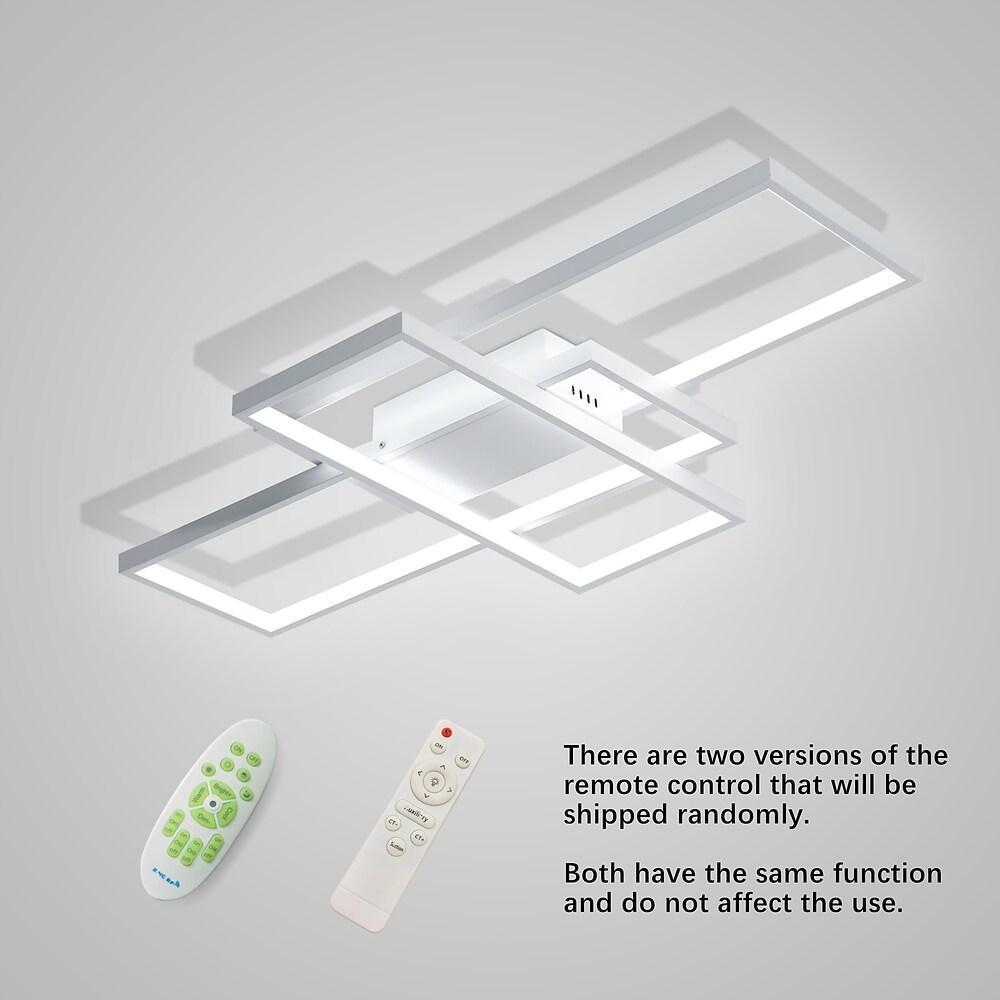 Multi Rectangle Large Flush Mount Ceiling Light with 3 Integrated Tiered Lights - Lamp Outdoor