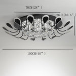 Flower Shaped Dimmable LED Crystal Modern Flush Mount Lighting Ceiling Light - Lamp Outdoor