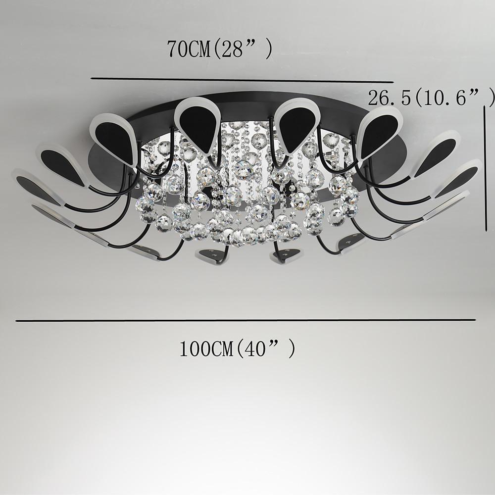 Flower Shaped Dimmable LED Crystal Modern Flush Mount Lighting Ceiling Light - Lamp Outdoor