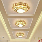 Flower Effect Metal Crystal LED Flush Mount Ceiling Light for Hallway Entryway Lighting - Lamp Outdoor