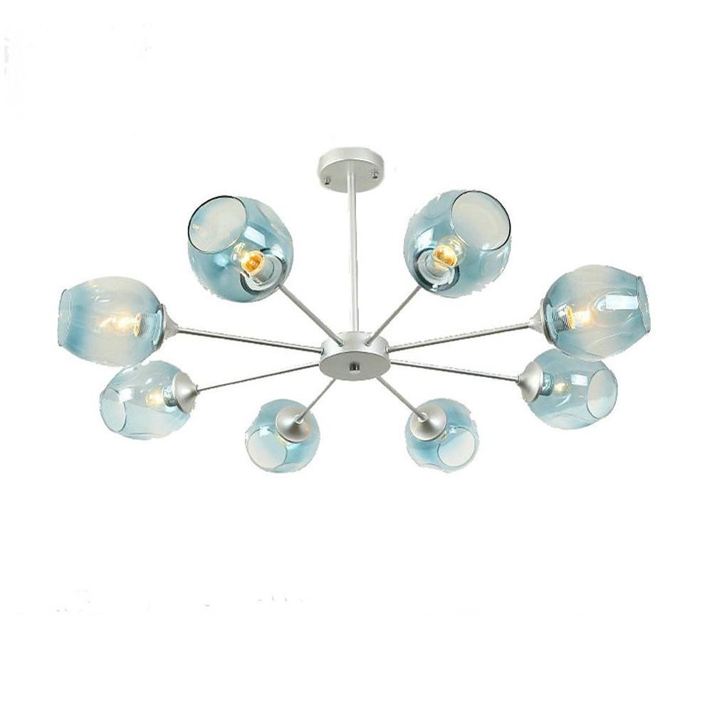 Classic Sputnik Chandelier Metal See Glass Chandeliers with 8 LED Lights - Lamp Outdoor