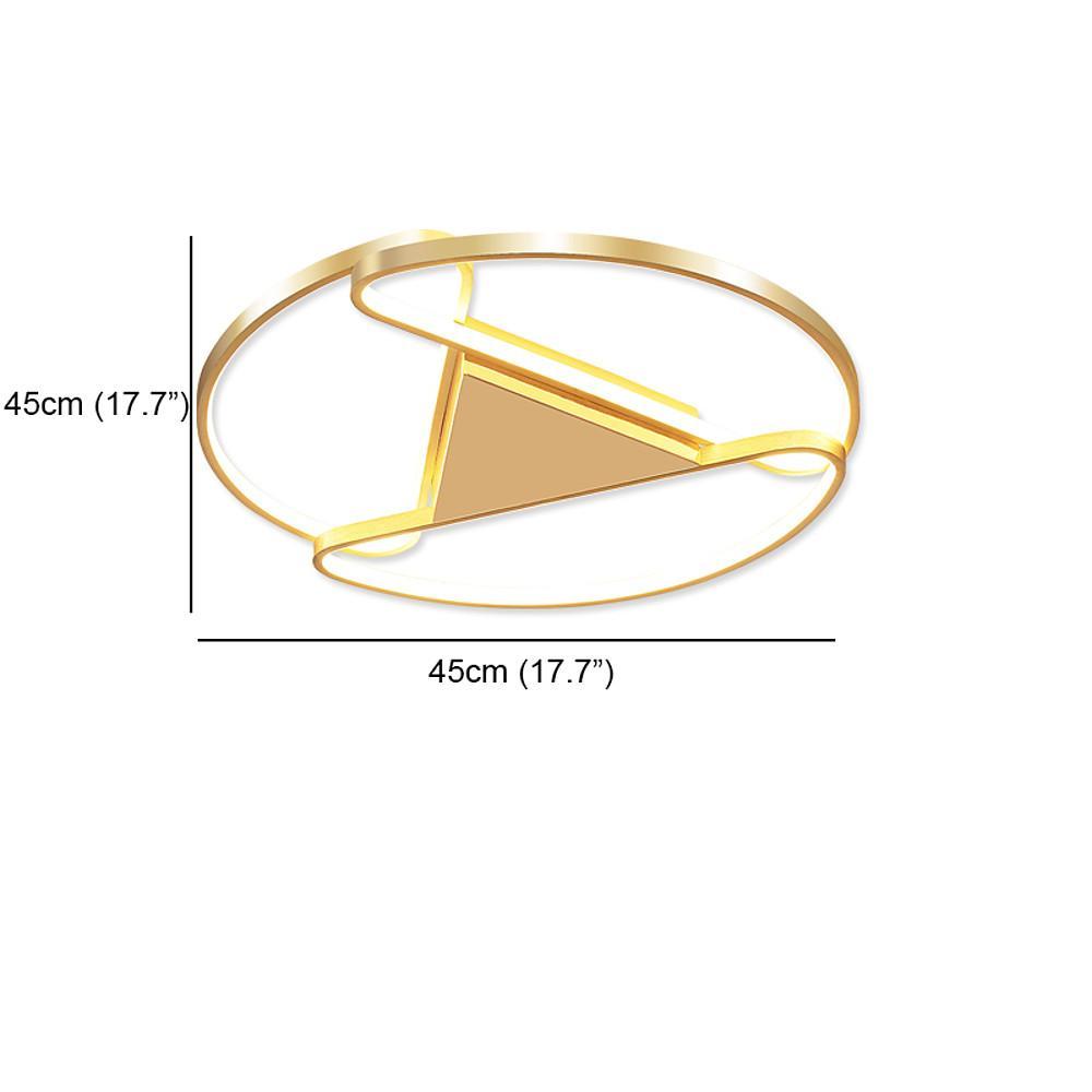 Triangles Circle Metal LED Flush Mount Ceiling Light for Bedroom - Lamp Outdoor