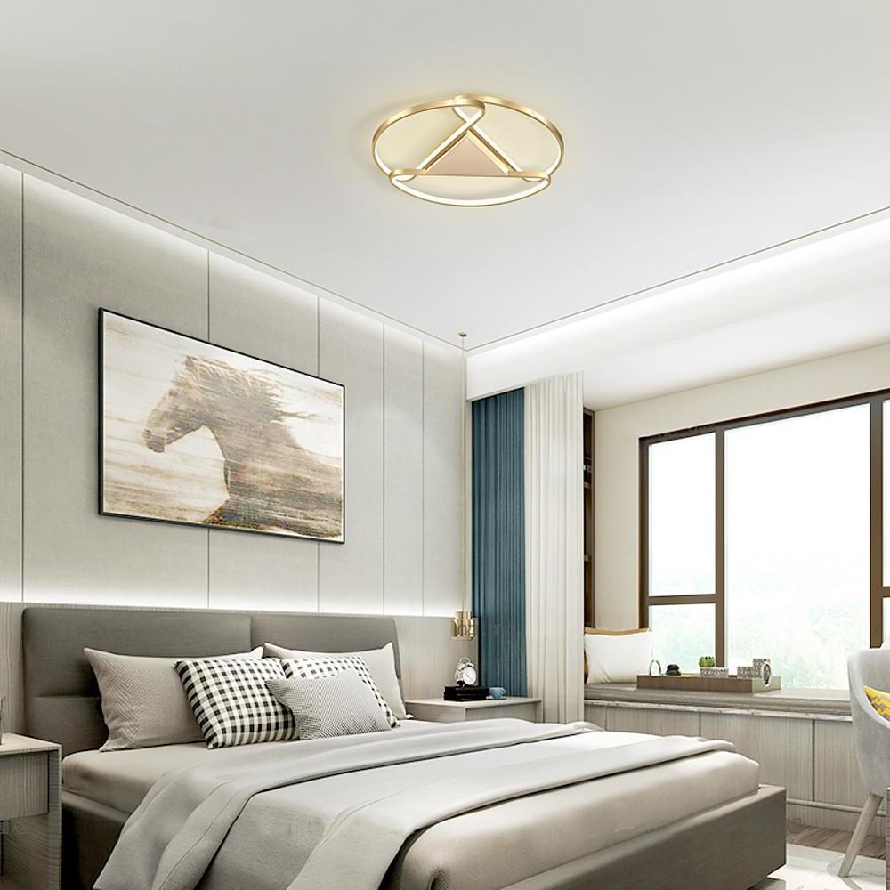 Triangles Circle Metal LED Flush Mount Ceiling Light for Bedroom - Lamp Outdoor