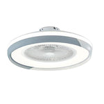 Circular Dimmable Flush Mount Bladeless Ceiling Fan with Light and Remote - Lamp Outdoor