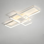 Multi Rectangle Large Flush Mount Ceiling Light with 3 Integrated Tiered Lights - Lamp Outdoor
