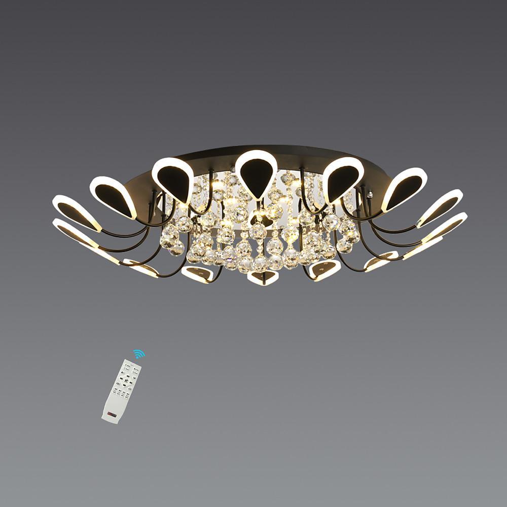 Flower Shaped Dimmable LED Crystal Modern Flush Mount Lighting Ceiling Light - Lamp Outdoor