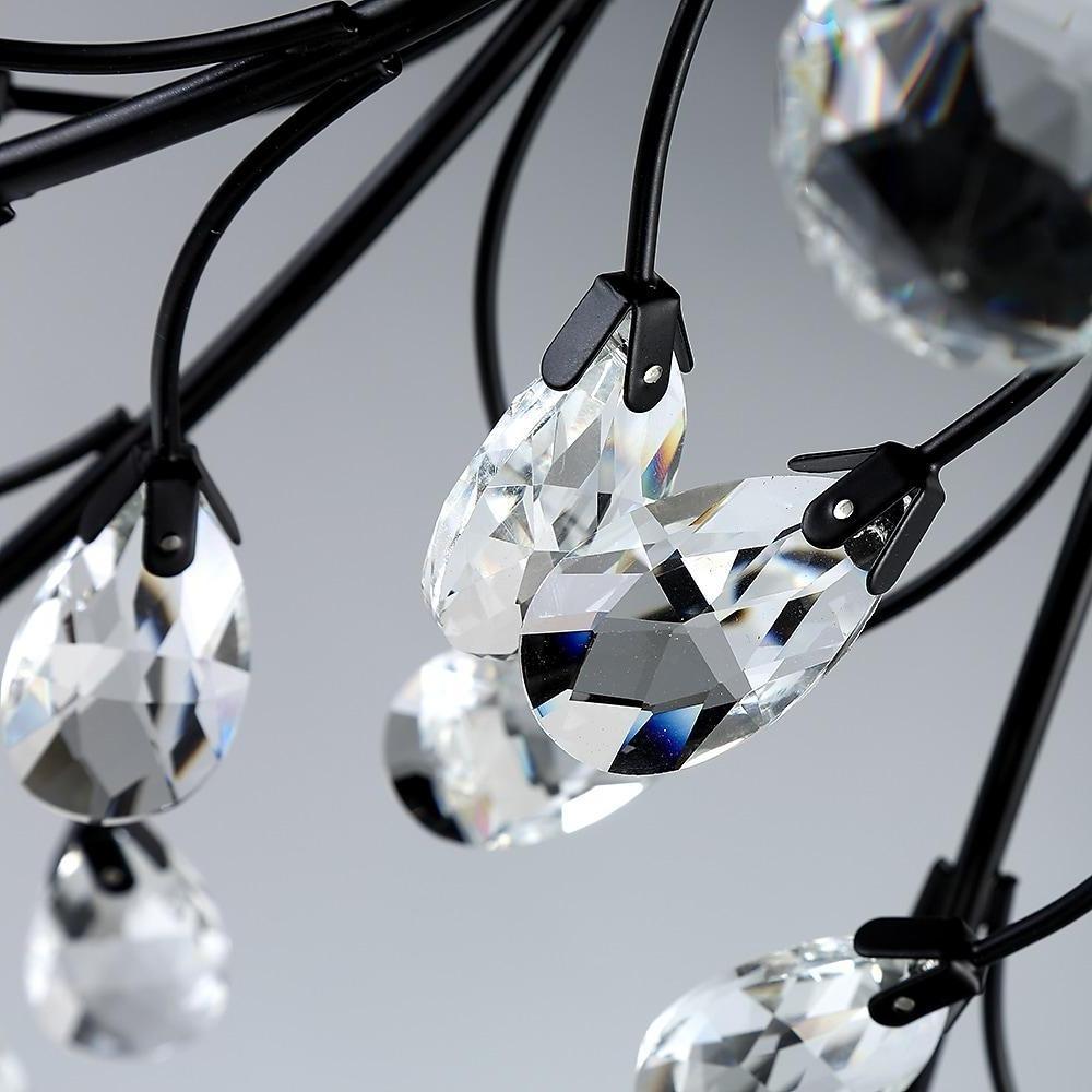 Crystal Leaves Brushed Flush Mount Ceiling Chandelier - Lamp Outdoor