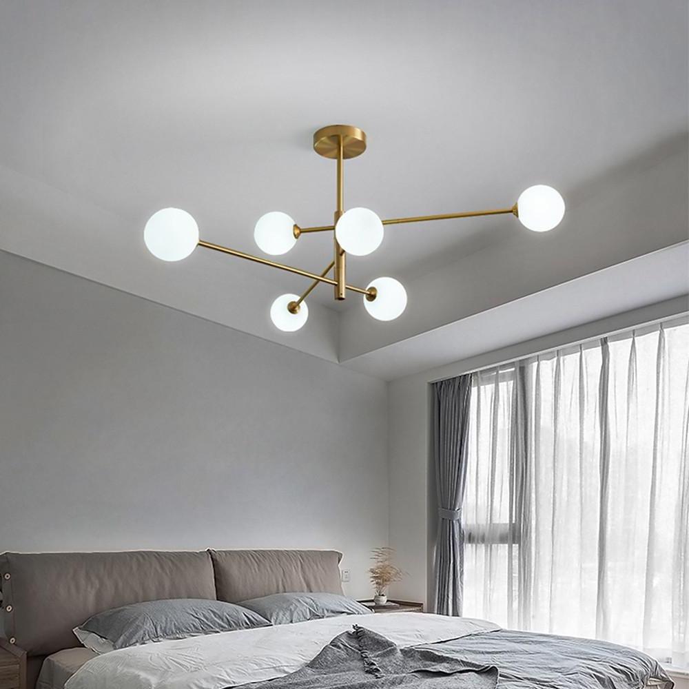 6-light Sputnik LED Electroplated Glass Gold Modern Chandeliers Ceiling Lights - Lamp Outdoor