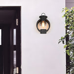 Raindrops Glass 6W LED Edison Lightbulb Black Outdoor Wall Lights
