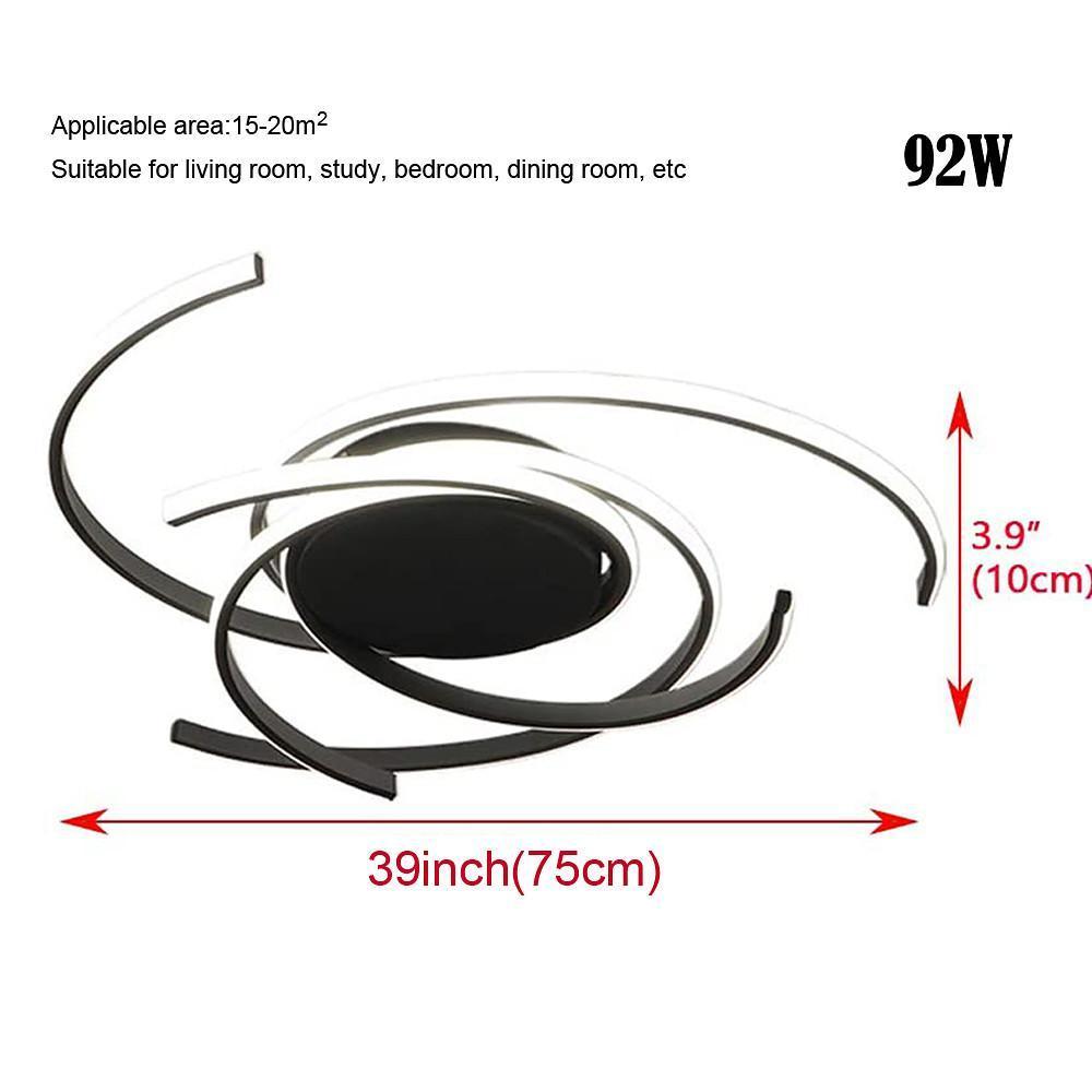 30 Inch Swirls Circle Abstract LED Flush Mount Ceiling Light - Lamp Outdoor