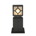 Elegant Solar - Powered Square Bollard Light Retro European Garden Lighting
