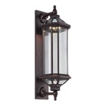 Retro Rectangular Ribbed Glass Solar Outdoor Wall Light - Lamp Outdoor