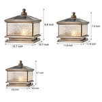 Retro Square Antique Brass Pier Mount Post Light