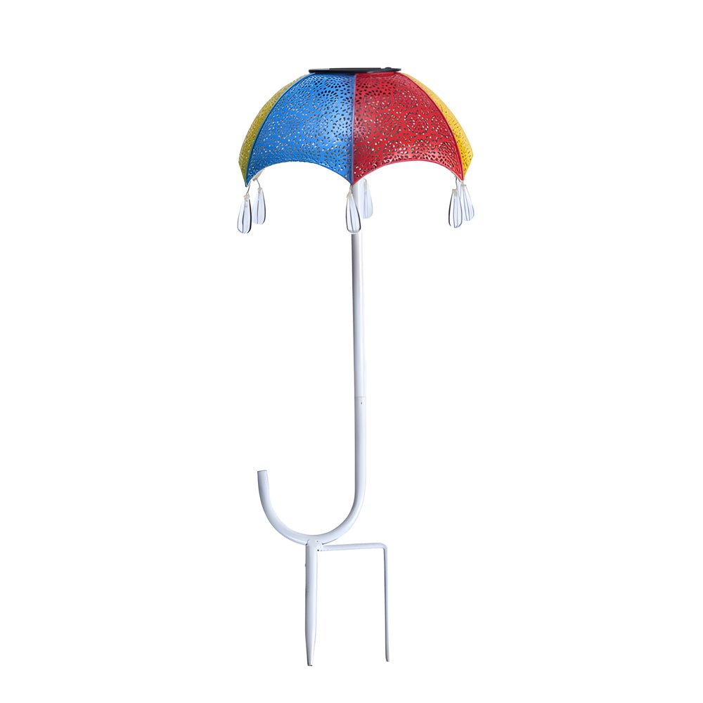 Retro Umbrella Solar Lights Colorful, Iron - Crafted Outdoor Pathway Lighting