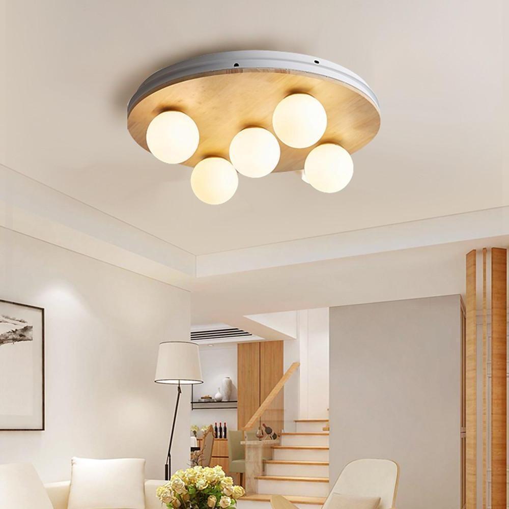 Nordic 5-Light Round Plane Bubble Flush Mount Ceiling Lighting - Lamp Outdoor